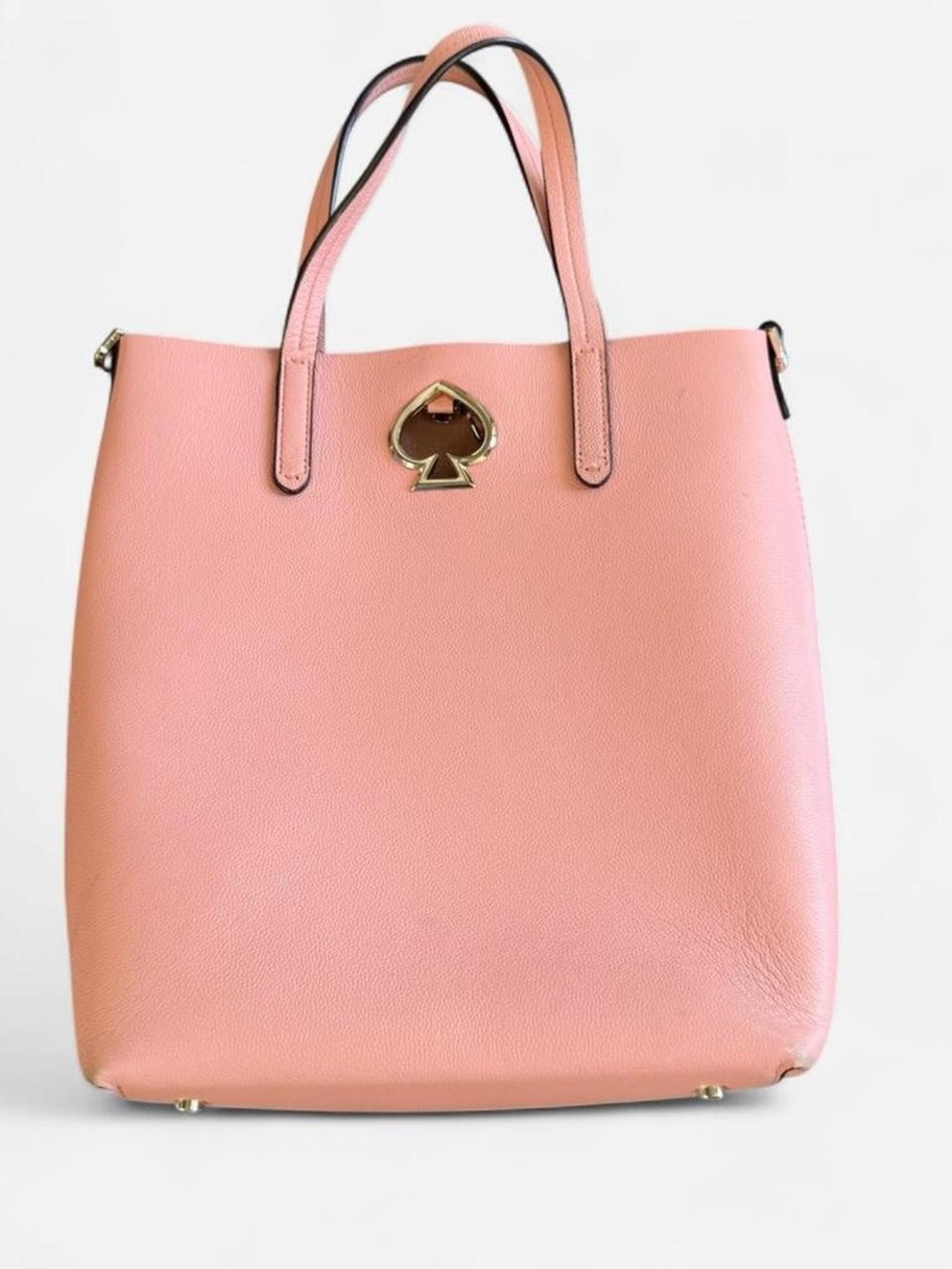 kate spade Blush Pink Leather Tote with Gold Spade Accent